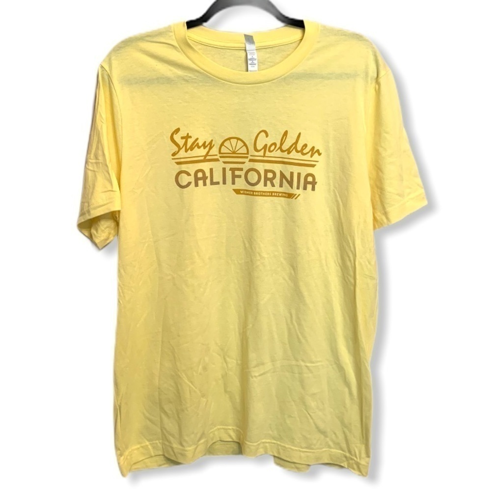 WIDMER BROTHERS‎ Stay Golden California Yellow Short Sleeve T-Shirt Men Large